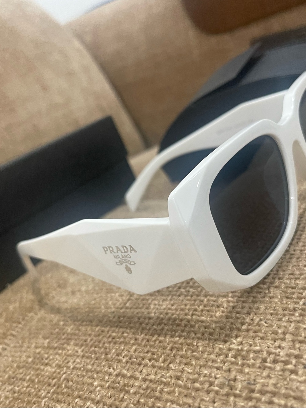 Prada White Chunky Cat-Eye Sunglasses - Picture 1 of 5